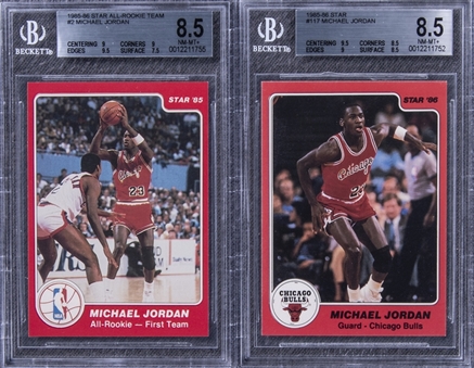 1985-86 Star Michael Jordan BGS NM-MT+ 8.5 Pair (2 Different) 